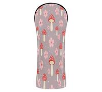 Set di coperture per mazze da golf con fiori rosa e funghi rossi, accessori in pelle di alta qualità con etichette intercambiabili n. per autista carrello da golf