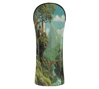Set di coperture per mazze da golf Fantasy Pixel Art Forests Green Copritesta con numero intercambiabili per protezione ibrida per carro de Golf