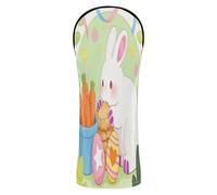 Set di coperture per mazze da golf Happy Easter Cartoon Rabbit Egg Copritesta in pelle di alta qualità con etichette intercambiabili n. per mazze da golf da donna