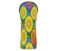 Set di coperture per mazze da golf, in pelle di alta qualità, impermeabili, con etichette intercambiabili n. per legno e conducente, fairway, ibrido, arcobaleno, girasole, bandiera LGBTQ, orgoglio