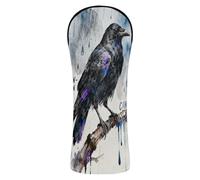 Set di coperture per mazze da golf, in pelle di alta qualità, impermeabili, con targhette numeriche, per legno fairway, acquerello, ravecyberpunk, gallo, neon Cock-a-Doodle-doo, motivo artistico