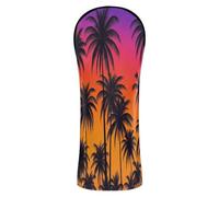 Set di coperture per mazze da golf, palme, tramonto, paradiso tropicale, impermeabile, con targhetta numerica, per regali da golf per conducenti