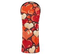 Set di coperture per mazze da golf romantiche rosse e bianche a forma di cuore, accessori in pelle di alta qualità con etichette intercambiabili n. per conducenti e legni da fairway