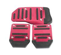Set di coperture per pedali per auto a pedali antiscivolo per veicoli da 3 pezzi Set di coperture per pedali per auto in lega di alluminio Cambio manuale(Red)