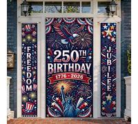 Set di coperture per porta di benvenuto con aquila, statua patriottica festiva fuochi d'artificio statua della libertà celebrazione rosso portico verticale banner decorazioni per casa esterna porta