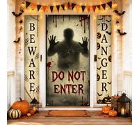 Set di coperture per porta di benvenuto con ombra, spettrale ragnatela di ragnatela di sangue scuro per Halloween nero vacanza portico da appendere striscione decorativo per casa, porta d'ingresso