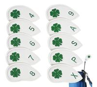 Set di coperture per teste di mazze da golf, set di coperture per teste | fondali per mazze da golf, protezione portatile, 10 protezioni in ferro in pelle sintetica, adatte a tutte le marche