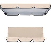 Set di coperture superiori ricambio for altalena da giardino, for, 2 pezzi(Khaki,142 * 120 * 18cm)