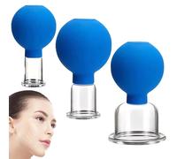 Set di coppettazione del viso da 3 pezzi, set di coppettazione per faccia, tanta di aspirazione del viso a 3 dimensioni, occhio riutilizzabile & set di coppettazione del viso, terapia di tazza di pla