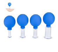 Set Di Coppettazione Facciale in Da 4 Pezzi, Aspirazione Sottovuoto in bicchiere di plastica, Terapia Di Massaggio Con Coppettazione, Un Kit Per Anticellulite, Antirughe Per Occhi, Viso E Corpo