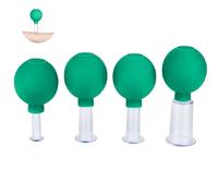 Set Di Coppettazione Facciale in Da 4 Pezzi, Aspirazione Sottovuoto in bicchiere di plastica, Terapia Di Massaggio Con Coppettazione, Un Kit Per Anticellulite, Antirughe Per Occhi, Viso E Corpo(verde)