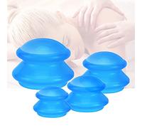 Set di coppettazione in silicone di 4 dimensioni, per terapia di coppettazione professionale e uso domestico, aspirazione più forte, ideale per massaggi miofasciali, muscoli, nervi, dolori articolari