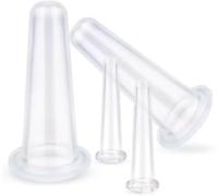 Set di coppettazione per massaggi trasparenti in silicone, mini coppette facciali, massaggiatori per il viso, aiutante per la cura della pelle, collo e schiena, massaggiatori manuali per la schiena