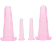 Set di coppettazioni in silicone per massaggi sottovuoto, per il corpo, per il viso, stimolare la circolazione sanguigna, 2 misure, massaggio alla schiena (rosa)