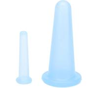 Set di coppettazioni in silicone per massaggi sottovuoto, set di tazze per il corpo, coppette per il viso, stimolare la circolazione sanguigna, 2 misure, massaggio alla schiena (blu)