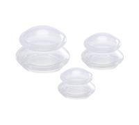 Set di coppettazioni in silicone per massaggio a ventosa, 3 pezzi, per massaggio a spalla, braccio, corpo trasparente