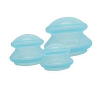 Set di coppettazioni in silicone per massaggio a ventosa, 3 pezzi, per massaggio a spalla, braccio, corpo, blu
