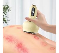 Set di coppettazioni, massaggiatore elettrico Gua Sha con 9 modalità, massaggiatore termico ricaricabile, con sfera in acciaio per massaggio, casa, SPA, rilassamento, sollievo dal dolore (giallo)
