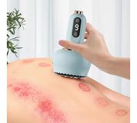 Set di coppettazioni, massaggiatore elettrico Gua Sha con 9 modalità, massaggiatore termico ricaricabile, con sfera in acciaio per massaggio, casa, SPA, rilassamento, sollievo dal dolore (blu)