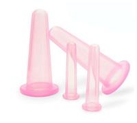 Set di coppette massaggianti in silicone, 4 pezzi, mini coppette massaggianti per viso, aiutante per la cura della pelle, collo, schiena, occhi, massaggianti, sicure da usare, non preoccuparti delle