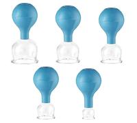 Set di Coppette per Coppettazione in Silicone, 5 Pezzi Coppette Massaggio in Vetro con Sfera di Aspirazione, Set di Coppettazione, Coppette per Massaggio, per un Cupping Therapy Contro la Tensione