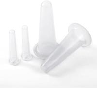Set di coppette per massaggi trasparenti in silicone, 4 pezzi, mini coppette massaggianti per viso, aiutante per la cura della pelle, collo, schiena, occhi, massaggianti, sicure da usare, per la cura