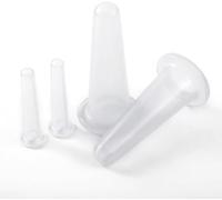Set di coppette per massaggi trasparenti in silicone, 4 pezzi, mini coppette per il viso, massaggiatore per il viso, aiutante per la cura della pelle, collo, schiena, occhi, tazza da massaggio sicura