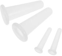 Set di coppette per massaggi trasparenti in silicone, 4 pezzi, mini coppette per il viso, massaggiatore per il viso, aiutante per la cura della pelle, collo, schiena, occhi, tazza da massaggio sicura