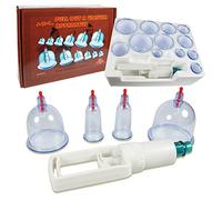 Set di coppette per massaggio con coppette in plastica con magneti + pompa sottovuoto (set da 12)