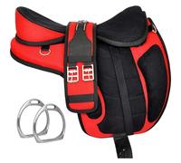 Set di coppie di staffe in alluminio sintetico Freemax per cavallo inglese con circonferenza abbinata e staffa in alluminio (rosso, 40,5 cm)