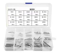 Set di coppiglie in acciaio inossidabile 150 pezzi 15 tipi Coppiglie antiruggine Assortimento di coppiglie M1-M3 assortite