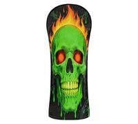 Set di copri mazza da golf a forma di scheletro gotico, impermeabile, con targhetta numerica, per conducente, legni e ibridi