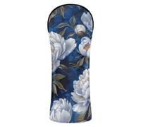 Set di copri mazza da golf vintage con fiori di peonia bianchi con etichetta numerica per driver ibridi e legni da fairway accessori per carrello da golf