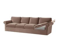 Set di copridivano in velluto elasticizzato, con cuscini e schienali separati, fascia elastica, cachi, grande 4 posti (9 pezzi) per divani