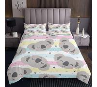 Set di copriletto con motivo animale motivo a animali ragazzi con stampa arcobaleno trapuntato con motivo a cartoni animati e bradipo stampato 3 pezzi per letto260x240cm
