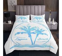 Set di copriletto trapuntato con palma da spiaggia con foglie di palma per bambini ragazzi ragazze bambini hawaiani tropicali isolotto ultra morbido per camera da letto matrimoniale170X230cm