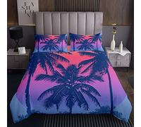 Set di copriletto trapuntato con stampa di palme e foglie di palma copriletto trapuntato Hawaiian tropicale Island Coverlet Sunset Nature Theme Decor letto collezione collezione 2 pezzi 170X230cm