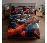 Set di copripiumini 3D con silhouette geometrica di ricevitore in forme frammentate colorate, realizzato in microfibra morbida e traspirante, include 1 copripiumino e 2 federe, regali per la casa