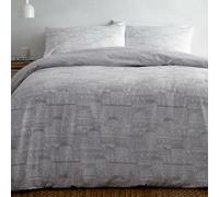 Portfolio Old Town Set da Letto Doppio Copripiumino Edifici Grigio 2-in-1 Design