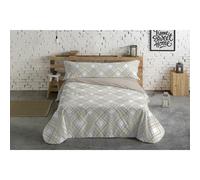 Set di copripiumino Hosteline Lineas Beige Matrimoniale 3 Pezzi