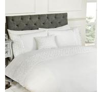 Set Di Copripiumino Singolo Bianco Con Ruffle Rosa Limoges Elegante
