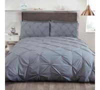 Balmoral Pin Ricamo Set Copripiumino Singolo Elegante - Grigio