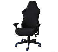 Set di coprisedia da gioco con materiale in pile per polar, compresi i copribraccioli progettati per una protezione completa della sedia in ambienti di ufficio (nero)