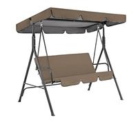 Set di coprisedili di ricambio con cuscino per altalena, tessuto Oxford 210D, impermeabile, resistente ai raggi UV, per esterni, giardino, patio, amaca, tenda parasole a 2-3 posti (caffè, 142 x 120 cm