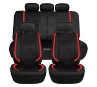 Set di coprisedili per auto per Peugeot 208 e208 GT GT Line 2020-2025, texture aerata e supporto stabile, adatti per un uso tutto l'anno (nero e rosso)