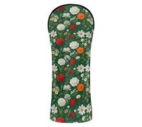 Set di copritesta per mazze da golf, con targhetta numerica, progettato per adattarsi a tutti i legni e conducenti, sfondo verde, fiori misti