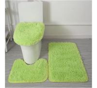 Set di Copriwater da 3 Pezzi Copriwater più Spesso Tappetino per Sedile WC con Tappetino da Bagno, Tappetino per Piedistallo, Copriwater per WC, Copriwater Lavabile, Cusci, 3pcs Grass Green
