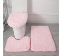 Set di Copriwater da 3 Pezzi Copriwater più Spesso Tappetino per Sedile WC con Tappetino da Bagno, Tappetino per Piedistallo, Copriwater per WC, Copriwater Lavabile, Cusci, 3pcs Light Pink