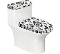 Set di copriwater e copertura per serbatoio con stampa tribale freccia elastica, morbida decorazione per il bagno a forma di U ovale