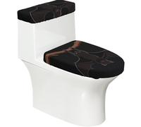 Set di copriwater e copertura per serbatoio e coperchio del WC con pipistrello piatto, morbido elastico, decorazione per il bagno a forma di U ovale